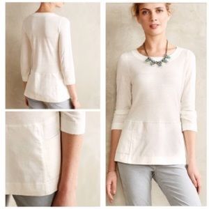 MOTH White 3/4 Sleeved Sweater || S: M